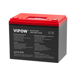 Akumulator żelowy LiFePO4 VIPOW Bluetooth 12V 100Ah BMS