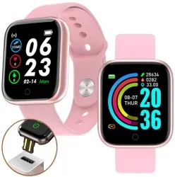 Zegarek smartwatch opaska sportowa Y68S - różowy