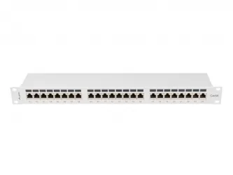 Patch panel 24x port 1U LANBERG do szafy RACK 19&quot; KAT.6A ekranowany szary
