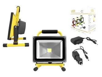 Przenośna lampa robocza LED LTC 30W IP44 akumulator 4x2.2Ah 6000K 230V/12V samochodowa zewnętrzna