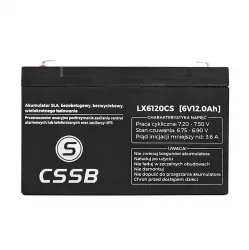 Akumulator żelowy CSSB 6V 12Ah