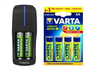 Ładowarka do akumulatorków VARTA MINI Charger  AA/AAA + 6x akumulator AA VARTA R6 2100mAh Ready To Use