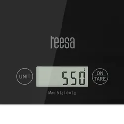 Elektroniczna waga kuchenna 5kg Teesa szklana - czarna