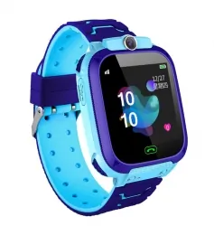 Zestaw dla dzieci zegarek smartwatch Q12 niebieski + głośnik bluetooth Forever Willy ABS-200