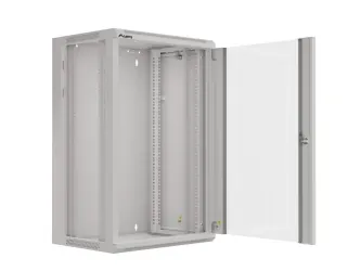 Szafa instalacyjna RACK wisząca 19'' 18U 570x450 drzwi szklane Lanberg - szara