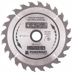Tarcza widiowa do drewna 160x20 24 zęby Powermat TDD-160x20x24Z
