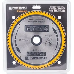 Tarcza widiowa do drewna 255x30 60 zębów Powermat TDD-255x30x60Z