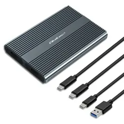 Obudowa kieszeń na dysk M.2 SSD SATA NVME DUAL Qoltec USB-C   etui
