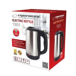 Elektryczny czajnik metalowy Esperanza TIBER 2.5 L - INOX