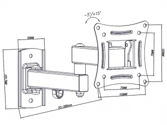 Uchwyt do telewizora LCD BLOW 10&quot;-27&quot; TYP X z przegubem łaman