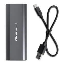 Obudowa kieszeń NV2271 na dysk M.2 SSD SATA NVME Qoltec USB-C