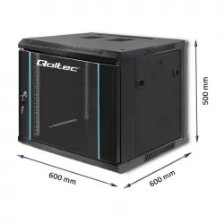 Szafa instalacyjna RACK Qoltec 19&#039;&#039; 9U 600 x 500 x 600 - czarna