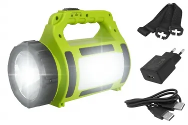 Akumulatorowa latarka ręczna 2w1 szperacz LTC LED CREE 10W 300m powerbank