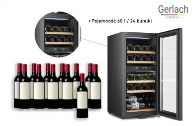 Chłodziarka do wina Gerlach GL 8079 na 24 butelki 60 L