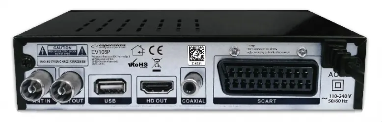 Tuner cyfrowy Esperanza EV106R DVB-T2 H.265/HEVC