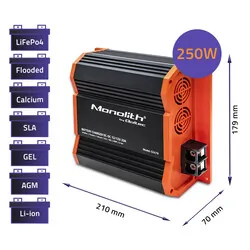 Ładowarka do akumulatorów LiFePO4 AGM Qoltec Monolith DC-DC 12V - 12V 20A 250W