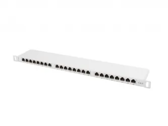 Patch panel 24x port 0.5U LANBERG do szafy RACK 19&quot; KAT.6 ekranowy szary