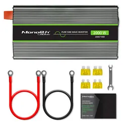 Przetwornica napięcia Qoltec Monolith 24V/230V 1000W/2000W USB Czysty Sinus