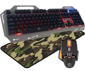 Metalowa klawiatura gamingowa dla graczy Rebeltec Discovery 2 podświetlenie + mysz + podkładka