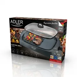 Grill elektryczny ze szklaną pokrywą Adler AD 6610 3000W