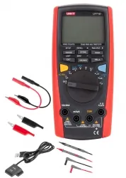Miernik uniwersalny Uni-t UT71D krokodylki krótkie przewody z krokodylkami sonda pomiaru temperatury kabel USB