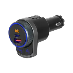 Podświetlany transmiter FM samochodowy z zestawem głośnomówiącym Peiying Bluetooth USB QC   USB-C PD