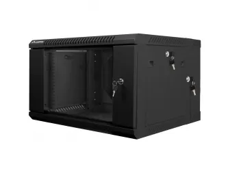 Szafa instalacyjna RACK wisząca dwusekcyjna 19&#039;&#039; 6U 600x600 drzwi szklane Lanberg  - czarna