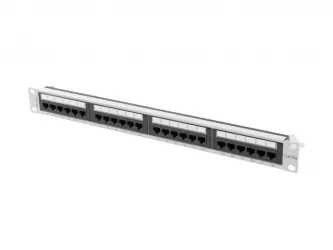 Patch panel 24x port 1U LANBERG do szafy RACK 19&quot; KAT.6A szary