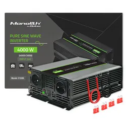 Przetwornica napięcia Qoltec Monolith 24V/230V 2000W/4000W USB Czysty Sinus