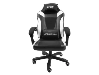 Fotel GAMINGOWY FURY AVENGER M+ czarno -biały