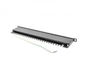 Patch panel 24x port 0.5U LANBERG do szafy RACK 19&quot; KAT.5E czarny