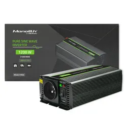 Przetwornica napięcia Qoltec Monolith 12V/230V 600W/1200W USB Czysty Sinus