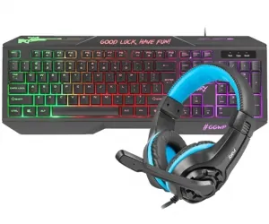 Klawiatura gamingowa podświetlana dla graczy FURY HELLFIRE + mysz + słuchawki