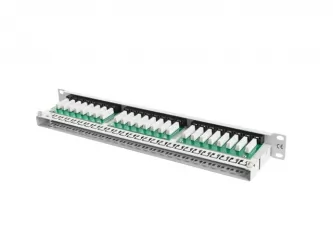 Patch panel 48x port 1U LANBERG do szafy RACK 19" KAT.5E szary