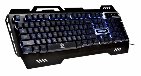 Aluminiowa klawiatura dla graczy Rebeltec DEFENDER LED color + podświetlana mysz + mata + słuchawki + pad