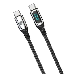 Kabel USB-C/USB-C 100W Forever LCD 1m czarny
