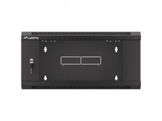 Szafa instalacyjna RACK wisząca 19&#039;&#039; 15U 570x450 drzwi szklane szybki montaż Lanberg (flat pack) - czarna