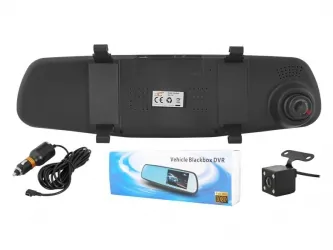 Wideorejestrator rejestrator samochodowy DVR w lusterku LTC Full HD LCD 4.3" + kamera cofania