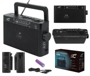 Przenośne radio LTC Sona z akumulatorem - czarne