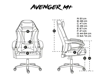 Fotel GAMINGOWY FURY AVENGER M+ czarno -biały