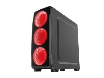 OBUDOWA GENESIS TITAN 750 RED MIDI TOWER Z OKNEM, REG. OBR., USB 3.0, BEZ PSU