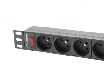 Listwa zasilająca RACK PDU LANBERG do szafy RACK 19&quot; 1U 16A 3m 9x230V czarna