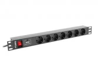 Listwa zasilająca RACK PDU LANBERG do szafy RACK 19&quot; 1U 16A 2m 7xSCHUKO czarna