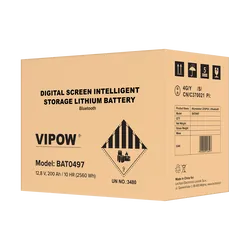 Akumulator żelowy LiFePO4 VIPOW Bluetooth 12V 200Ah BMS