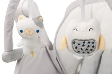 Krzesełko do karmienia huśtawka 2w1 Caretero INDIGO - jasno szare