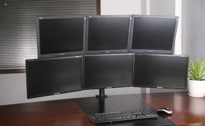 Uchwyt biurkowy gazowy do sześciu monitorów LED/LCD 13-20" L-06 ART seria PREM
