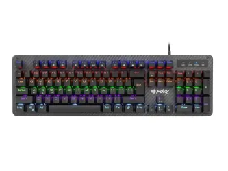 Mechaniczna klawiatura gamingowa dla graczy FURY TORNADO podświetlenie + podświetlana mata + mysz + słuchawki