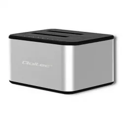 Stacja dokująca dysków Qoltec 2x HDD/SSD 2.5&quot;/3.5&quot; SATA USB 3.0 z funkcją klonowania