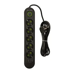 Listwa przedłużacz sieciowy BLOW 5 gniazd   3x USB 2m - czarny