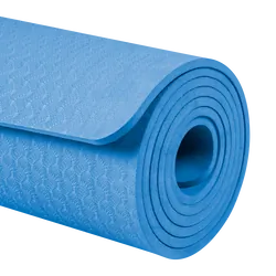 Mata gimnastyczna do ćwiczeń joga pilates fitness 183x61cm grubość 6 mm REBEL ACTIVE - kolor niebieski